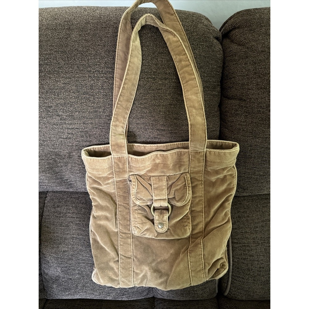 Vintage Y2K American Eagle Velvet Velour Tote Bag AEO Big Bag 2000s Soft Stylish